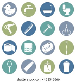 Vector Set of Bathroom and Hygiene Icons.