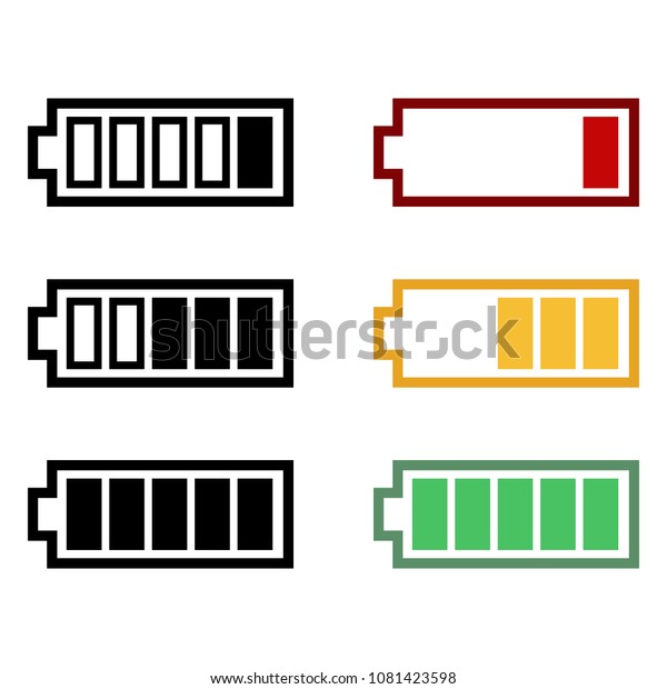 Vector Set Battery Charging Icons Levels Stock Vector (Royalty Free ...