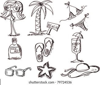 Vector Set Beach