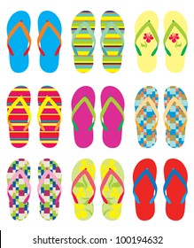 Vector Set Beach Shoes Colorful Illustration Stock Vector (Royalty Free ...