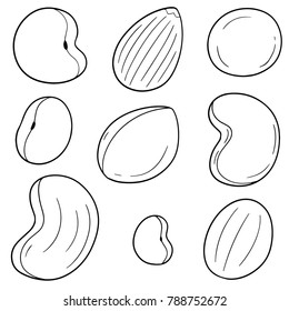 vector set of beans