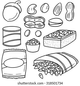 vector set of beans and bean products