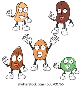 vector set of beans cartoon