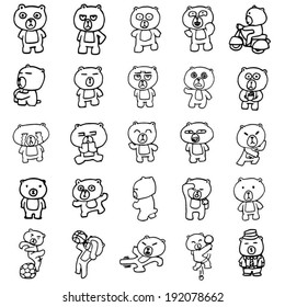 vector set of bear