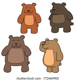 vector set of bear