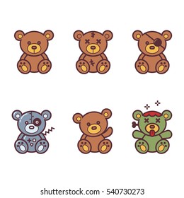 Vector Set Of Bear Icon. 