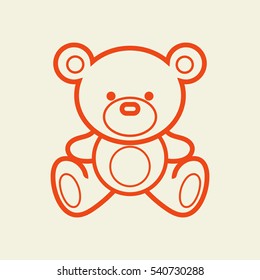 Vector Set of bear icon. Black and White. 