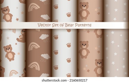 Vector set of bear patterns