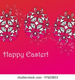 Vector set of beautiful abstract floral Easter eggs illustration