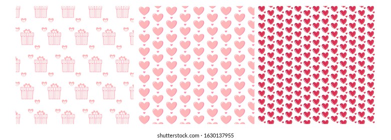 vector set of beautiful backgrounds for valentine's day. 