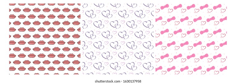 vector set of beautiful backgrounds for valentine's day. 