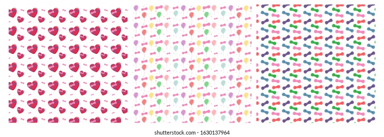 vector set of beautiful backgrounds for valentine's day. 