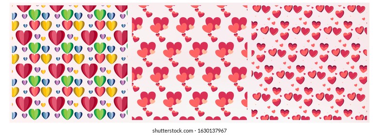 vector set of beautiful backgrounds for valentine's day. 