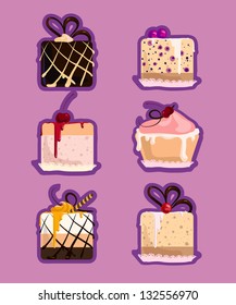 Vector set of beautiful cakes