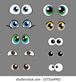 Vector Set Of Beautiful Cartoon Eyes