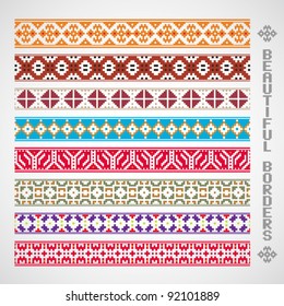 vector set of beautiful and colorful borders