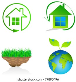 Vector set of beautiful eco symbols