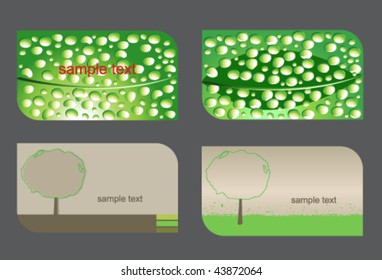 Vector set beautiful of eco themed business cards