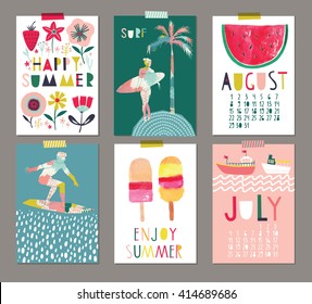 Vector set of Beautiful Summer Posters.