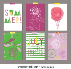 Vector set of Beautiful Summer Posters