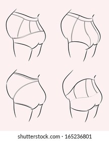 Vector set of beautiful underclothes for pregnant woman 