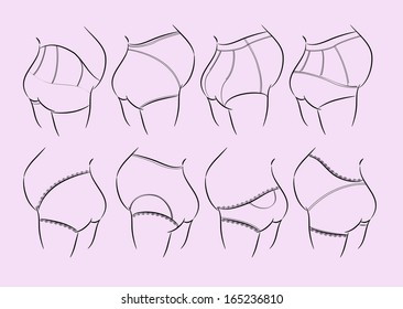 Vector set of beautiful underclothes for pregnant woman 