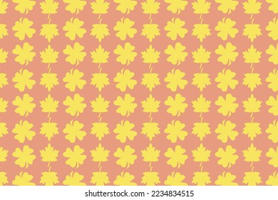 Vector set of beautifully arranged floral and leaf pattern illustrations, this vector is in yellow and pink colors.