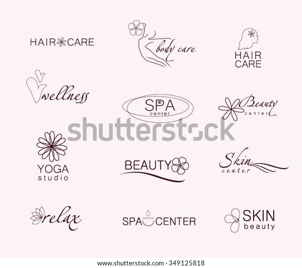 Vector Set Beauty Care Logo Badges Stock Vector Royalty Free