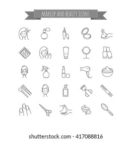 vector set of beauty, make up and cosmetics icons for your design