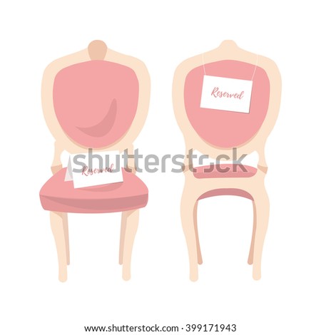 Vector set of beautyful chairs isolated on white for wedding invitation.