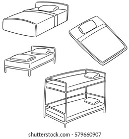 vector set of bed