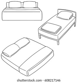 vector set of bed