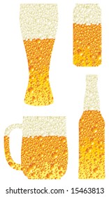 Vector set of beer glasses