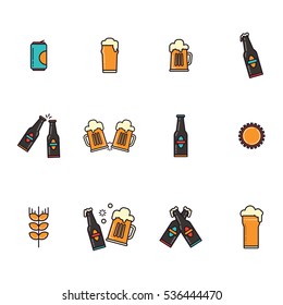 Vector set of beer on white background