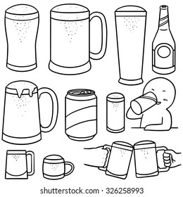 vector set of beers
