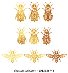 vector set with bees. 