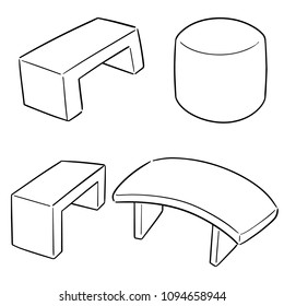 vector set of bench
