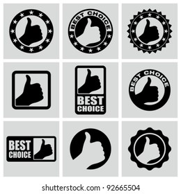 Vector set of best choice icons.