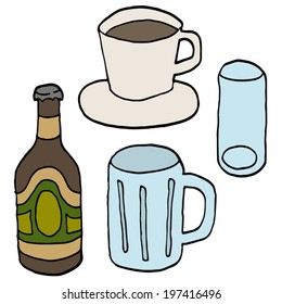 vector set of beverage