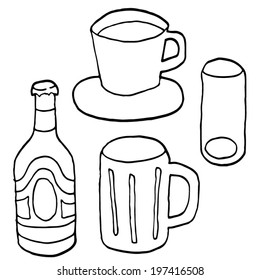 vector set of beverage