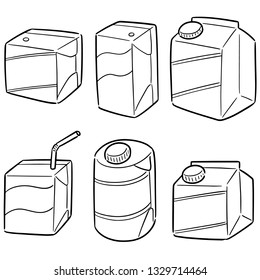 vector set of beverage box