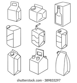 vector set of beverage box
