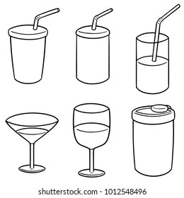 vector set of beverage cup