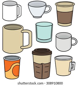 Vector Set Beverage Cup Stock Vector (Royalty Free) 488266933 ...