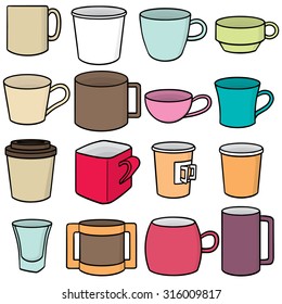 vector set of beverage cup