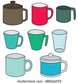 vector set of beverage cup