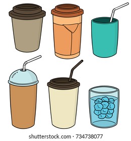 vector set of beverage cup