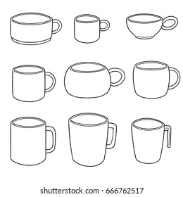 vector set of beverage cups