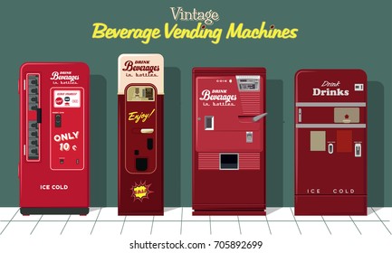 Vector Set of Beverage Vending Machines 