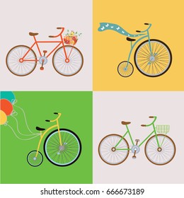 Vector set of bicycle